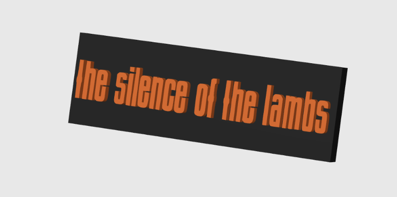 Silence Of The Lambs Display Plaque, 3D Printed Logo