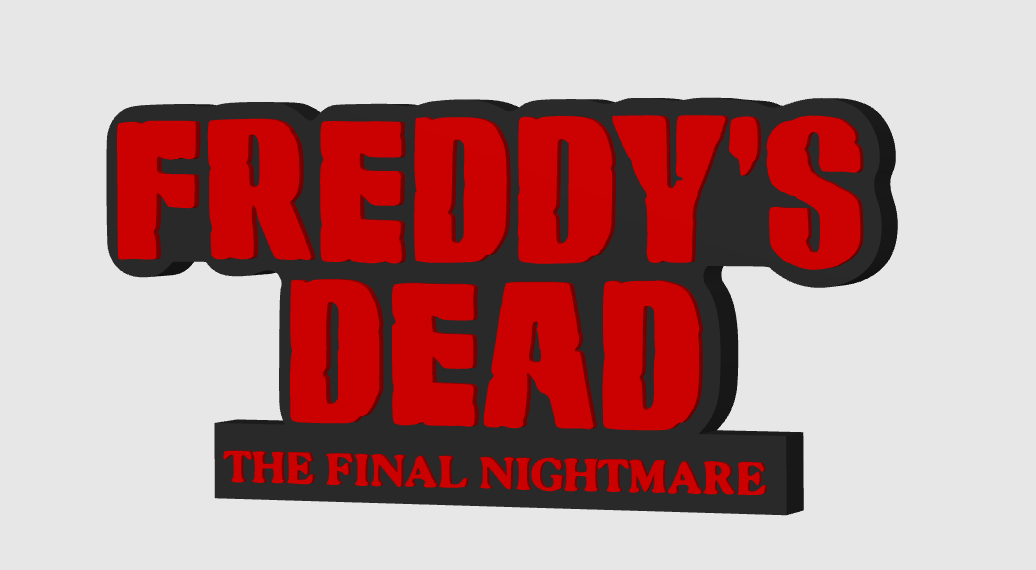 Freddy's Dead: The Final Nightmare Display Plaque, 3D Printed