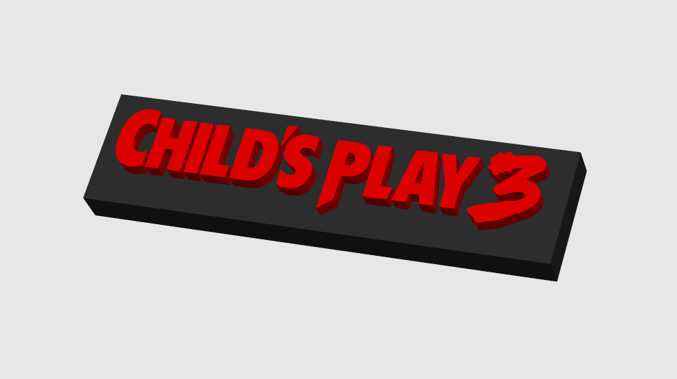 Chucky Childs Play All Chucky Movie Display Plaque's, 3D Printed Logo