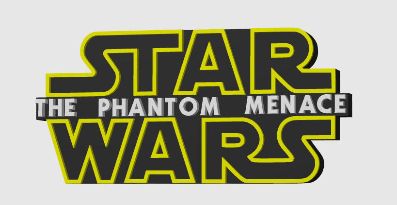 Star Wars The Phantom Menace Freestanding Display Plaque, 3D Printed