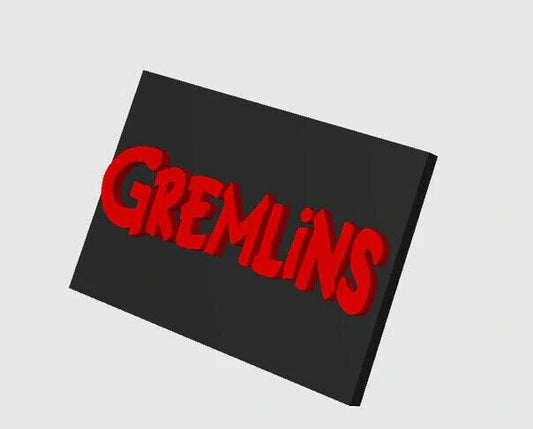 Gremlins Wall Plaque, 3D Printed Logo