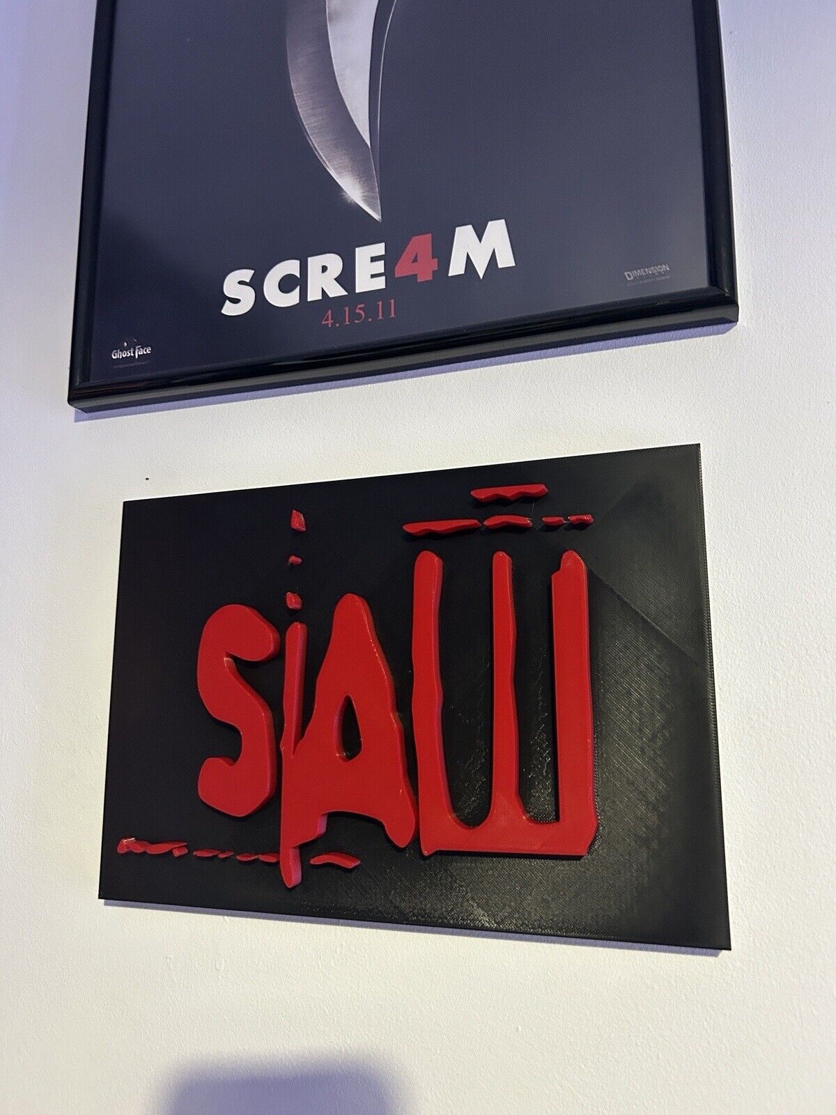 SAW Horror Wall / Desk Plaque, 3D Printed Logo