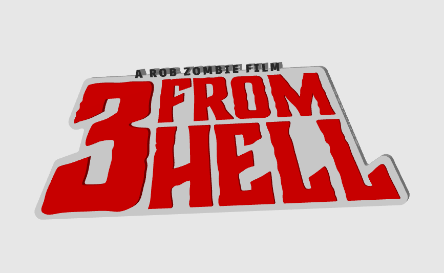 3 From Hell Rob Zombie Horror Freestanding Display Plaque, 3D Printed