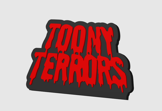 Toony Terrors Logo Horror Freestanding Display Plaque, 3D Printed