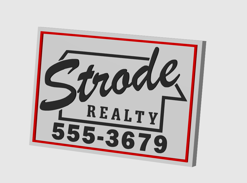 Strode Realty Halloween Michael Myers Display Plaque, 3D Printed Logo