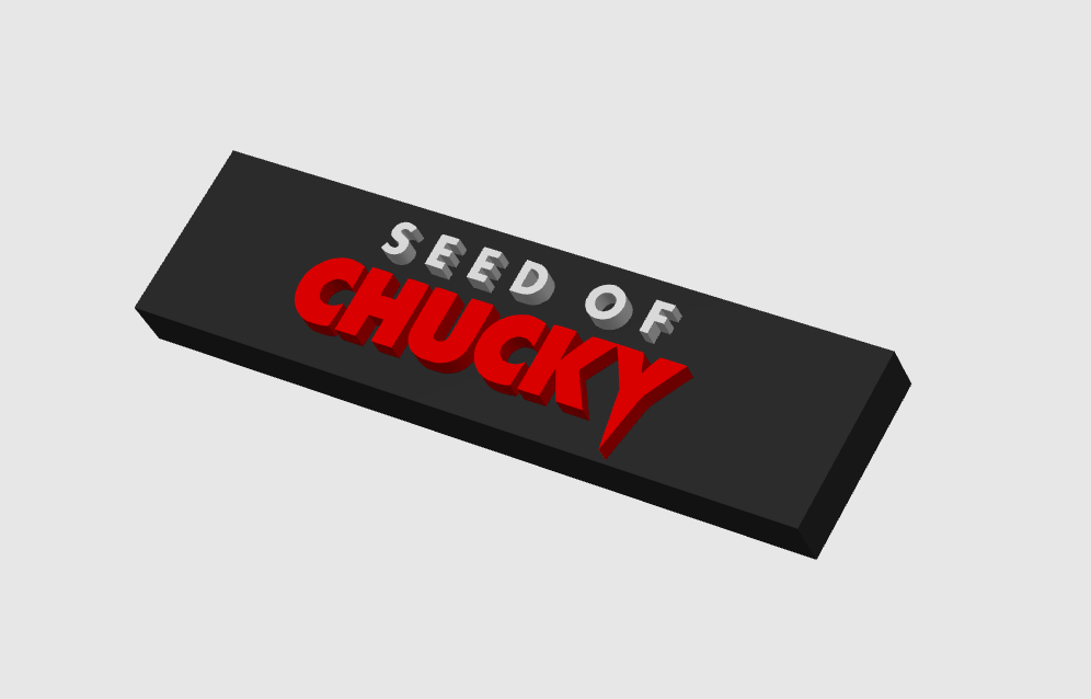 Chucky Childs Play All Chucky Movie Display Plaque's, 3D Printed Logo