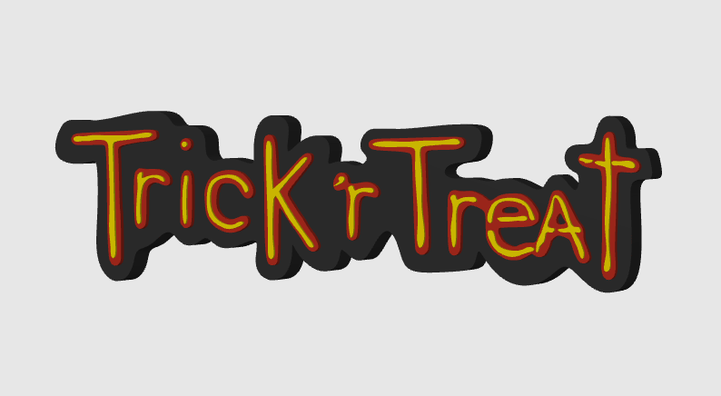 Trick 'r Treat Horror Free Standing Display Plaque, 3D Printed