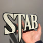 Glow In The Dark Scream Stab Wall / Desk Plaque, 3D Printed Logo