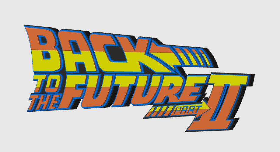 Back To The Future Part 2 Logo Display Plaque, 3D Printed ...