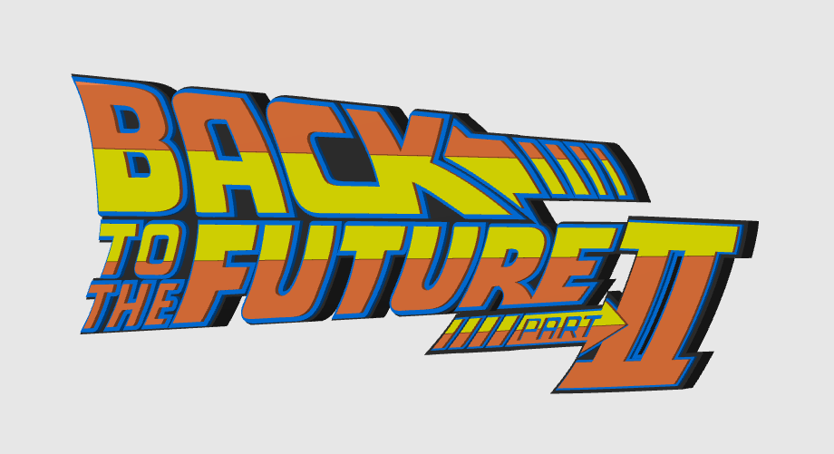 Back To The Future Part 2 Logo Display Plaque, 3D Printed