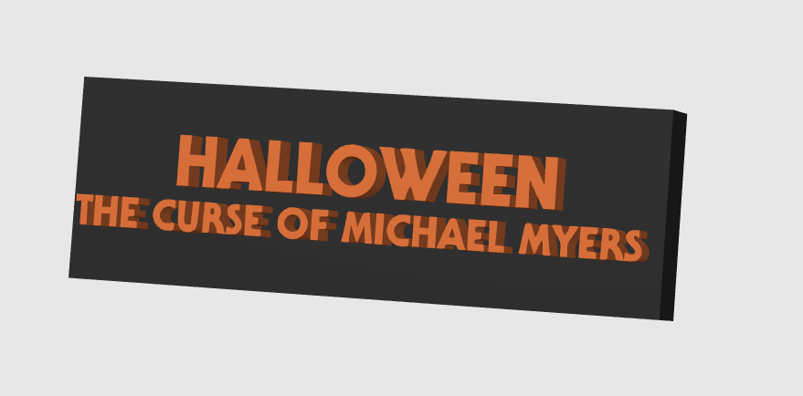 Halloween Horror Micheal Myers Display Plaque, 3D Printed Logo