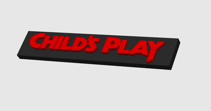 Chucky Childs Play All Chucky Movie Display Plaque's, 3D Printed Logo