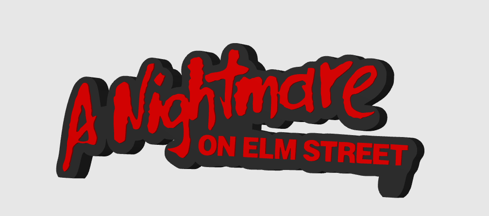 A Nightmare On Elm Street Free Standing Logo Display Plaque, 3D Printed