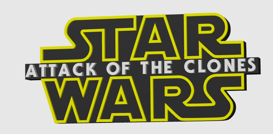 Star Wars Attack Of The Clones Freestanding Display Plaque, 3D Printed