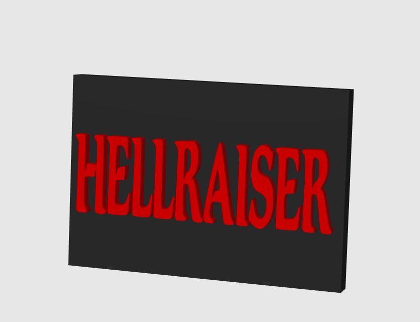 HellRaiser Horror Wall  Plaque, 3D Printed Logo