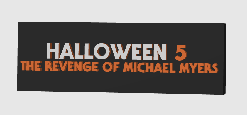 Halloween Horror Micheal Myers Display Plaque, 3D Printed Logo