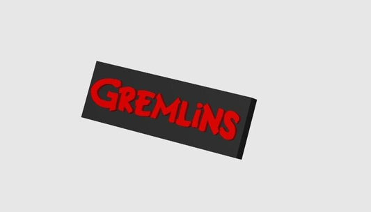 Gremlins Display Plaque, 3D Printed Logo