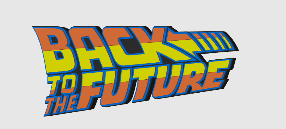 Back To The Future Logo Display Plaque, 3D Printed