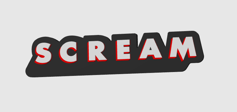 Scream 5 Ghostface Logo Horror Freestanding Display Plaque, 3D Printed