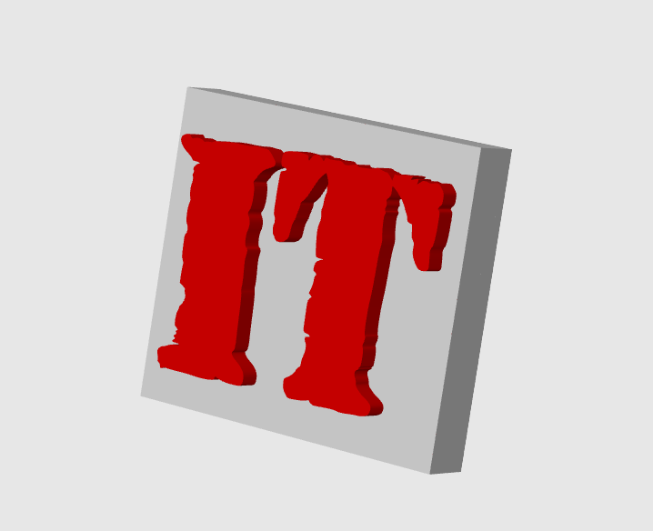 IT Pennywise Square Horror Display Plaque, 3D Printed Logo