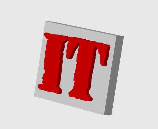 IT Pennywise Square Horror Display Plaque, 3D Printed Logo