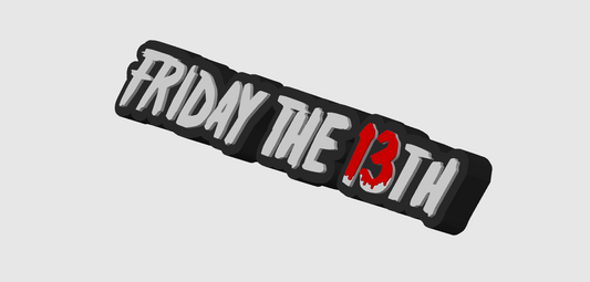 Friday The 13th Free Standing Letter 3D Printed Logo