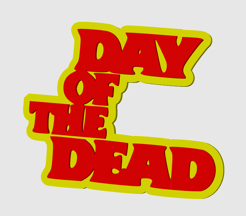 Day Of The Dead Freestanding Display Plaque, 3D Printed