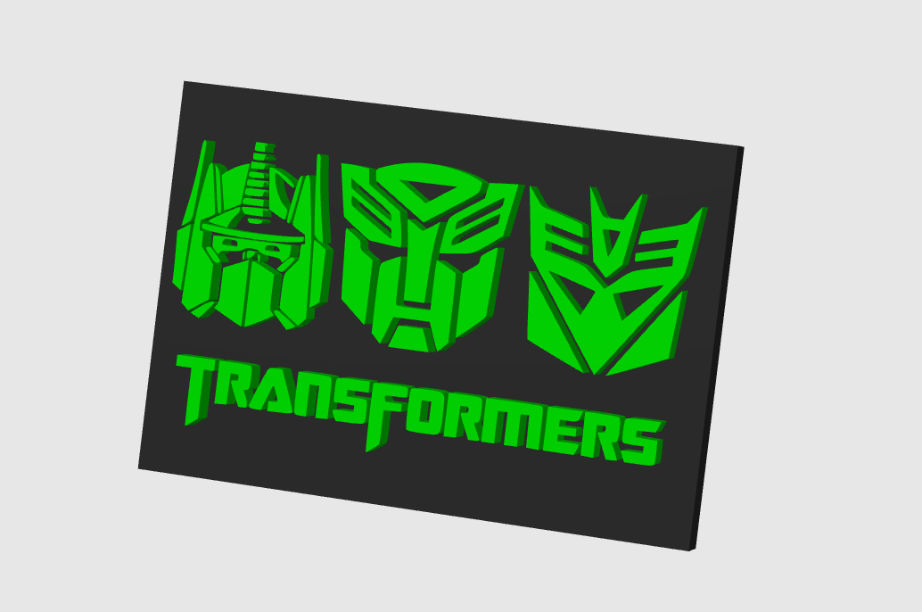 Transformers Wall / Desk Plaque, 3D Printed Logo