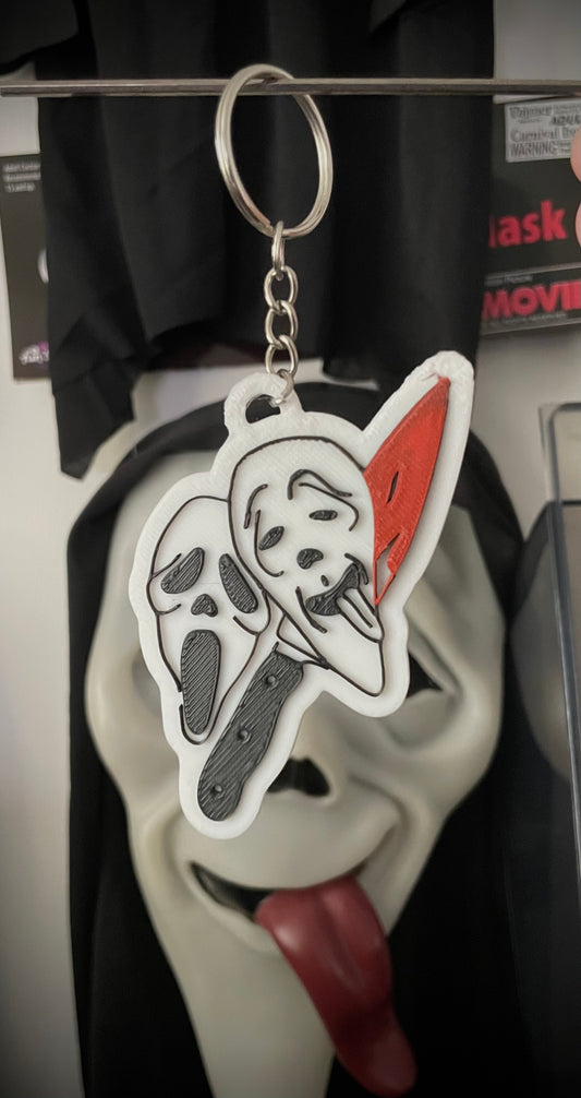 Ghostface Scary Movie Keychain, 3D Printed