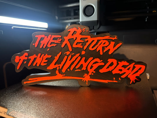 Return Of The Living Dead Logo Horror Freestanding Display Plaque, 3D Printed