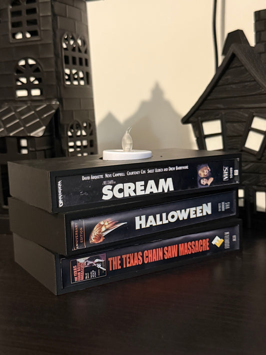 VHS Stack Electric Tea light Holder!