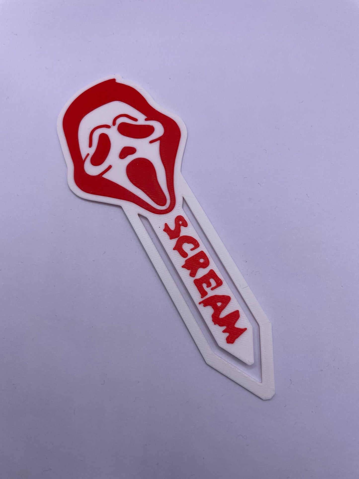 Ghostface bookmark red and white (imperfect)