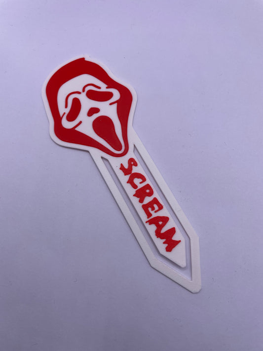 Ghostface bookmark red and white (imperfect)