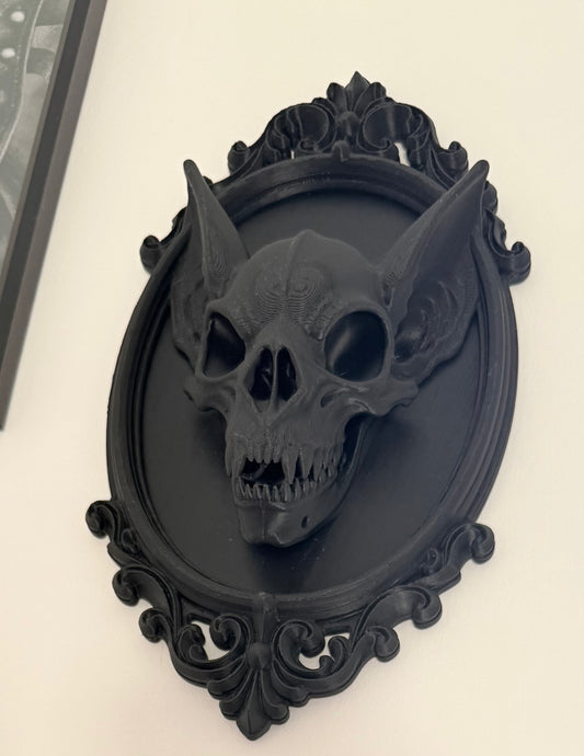 Gothic Bat Skull Wall Frame