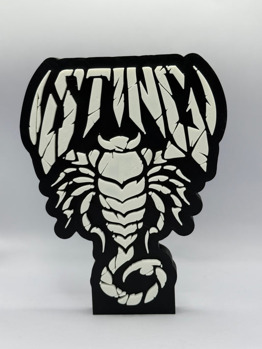 Sting  WWE WWF Wrestling Freestanding Display Plaque, 3D Printed Logo