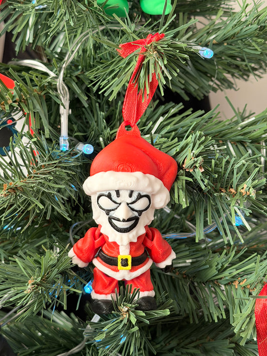 Terrifier Art The Clown Santa Mini Figure Hanging Tree Ornament