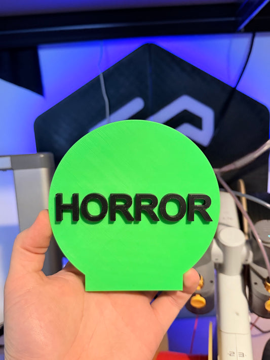 Old Stock Retro VHS HORROR STICKER PLAQUE (5 Inches)