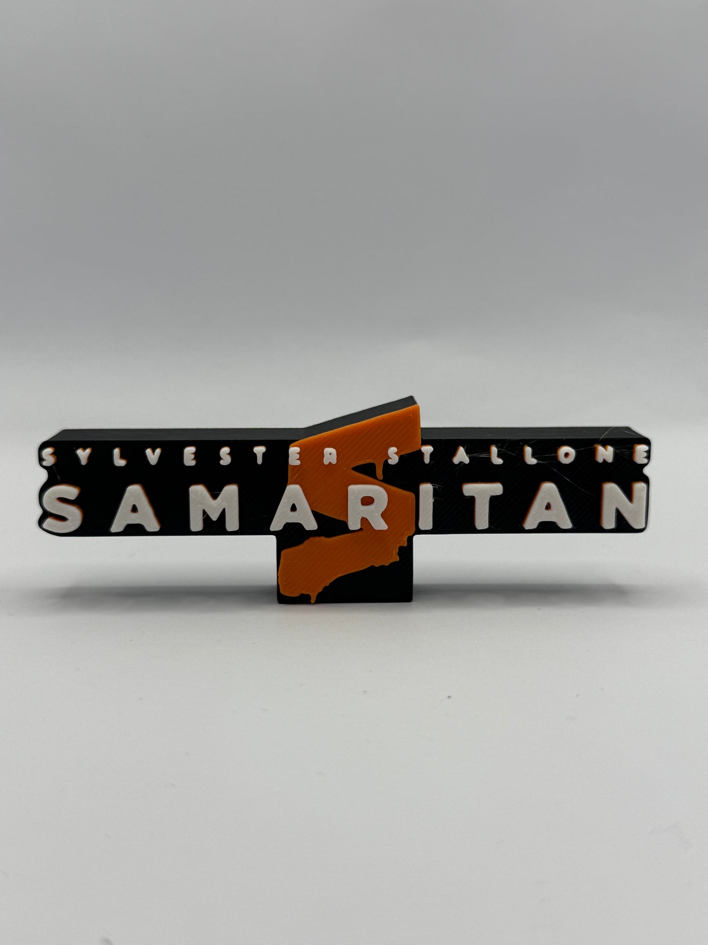 Sylvester Stallone Samaritan Freestanding Display Plaque, 3D Printed