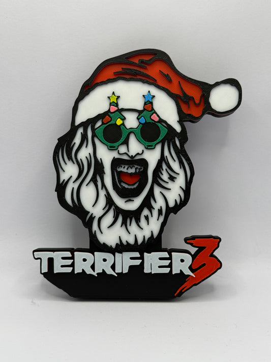 TERRIFIER 3 (Santa) Art The Clown Free Standing Horror Display Plaque, 3D Printed