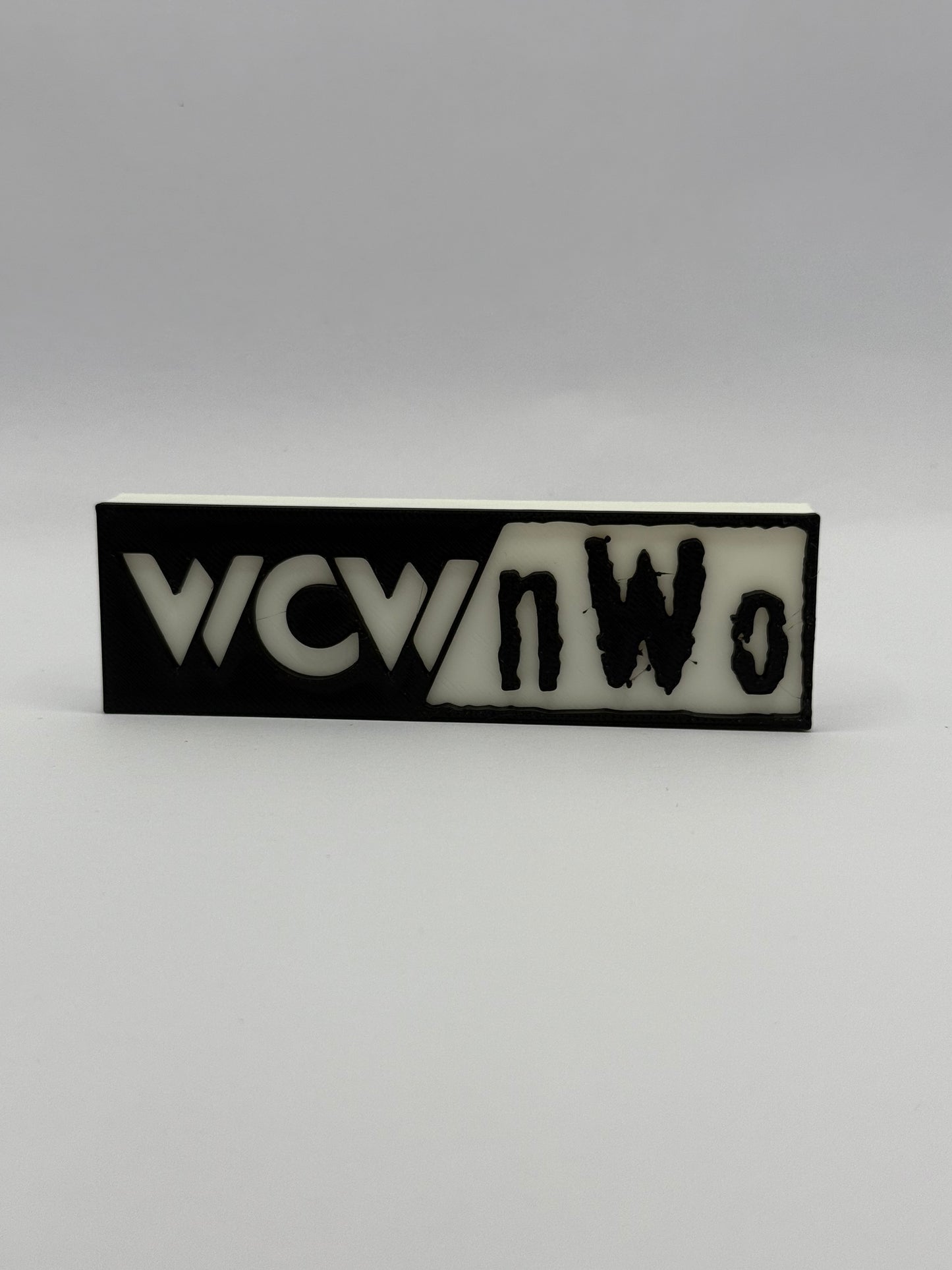 WCW / NWO Wrestling WWE Freestanding Display Plaque, 3D Printed Logo