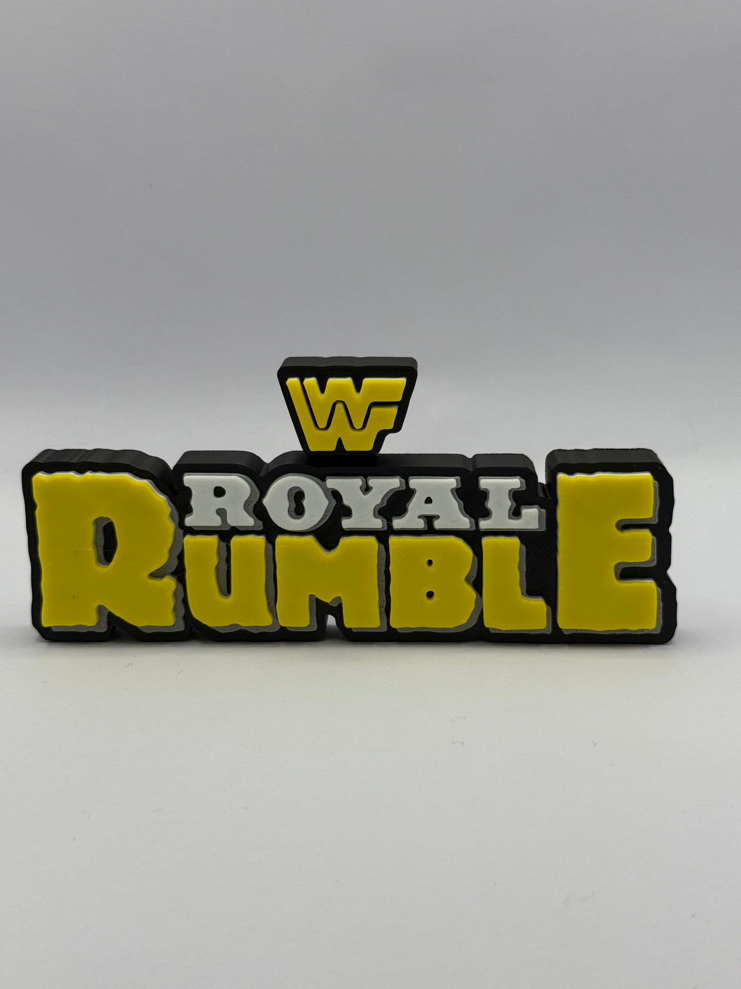 Royal Rumble Wrestling WWE Freestanding Display Plaque, 3D Printed Logo