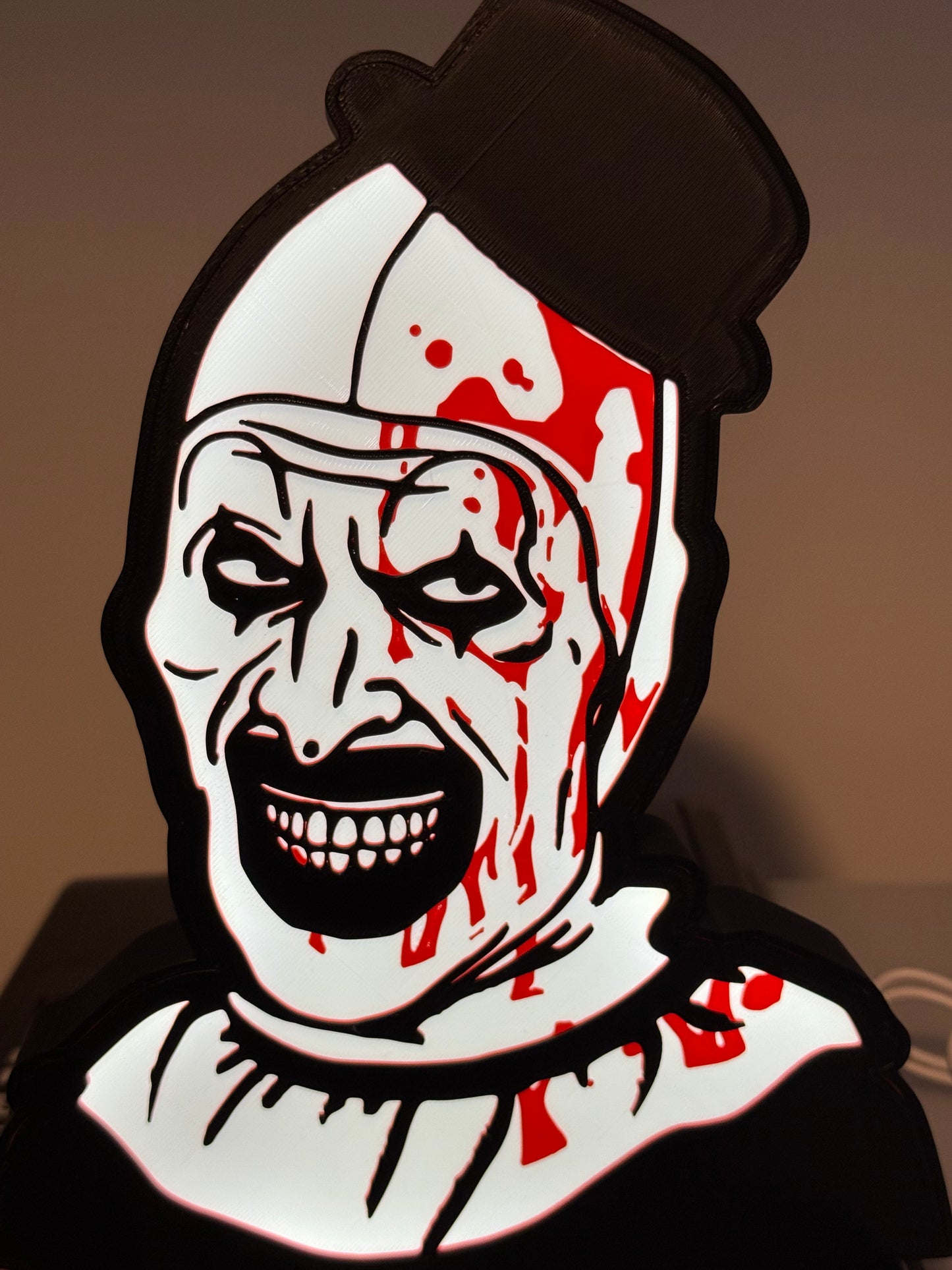 Terrifier Art The Clown Blood Variant LED Lightbox