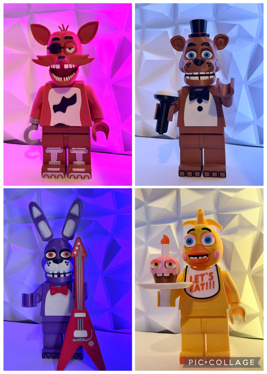 Five Nights At Freddy’s 4 Pack Brick Figures (9 Inches Tall)