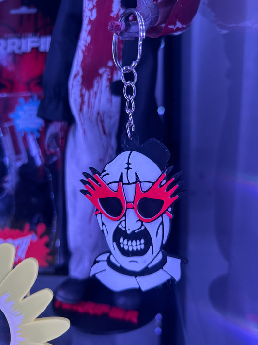 Terrifier Art The Clown Hands Sunglasses Keychain, 3D Printed