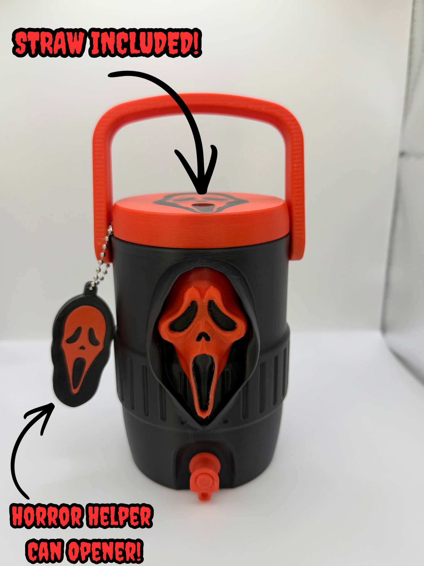 Ghostface Can Holder (Brand New Straw & Mini Horror Helper Included)