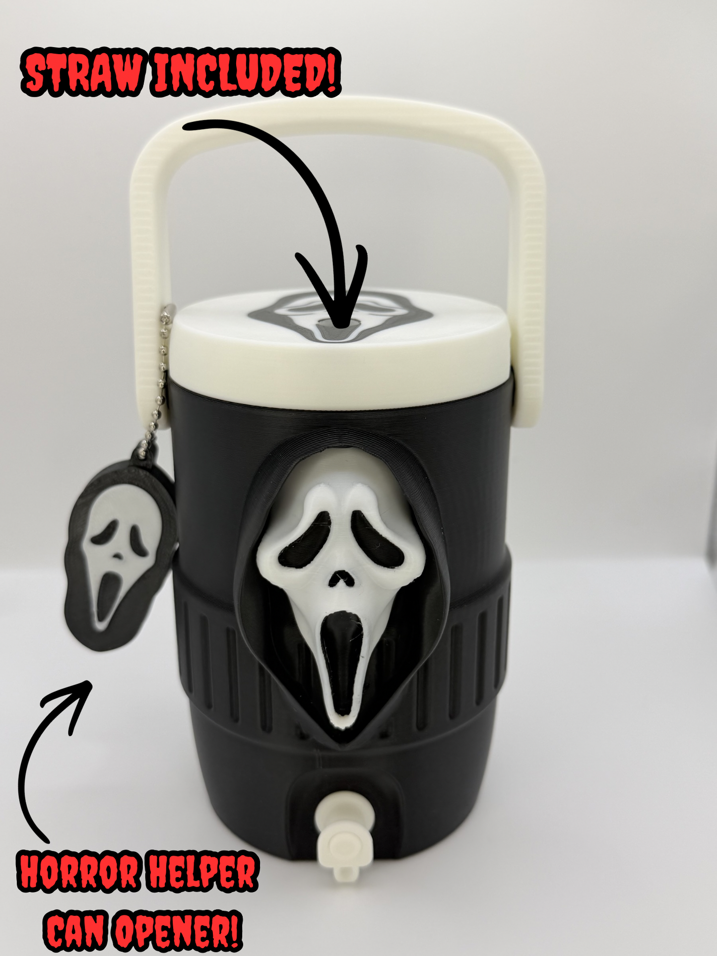 Ghostface Can Holder (Brand New Straw & Mini Horror Helper Included)