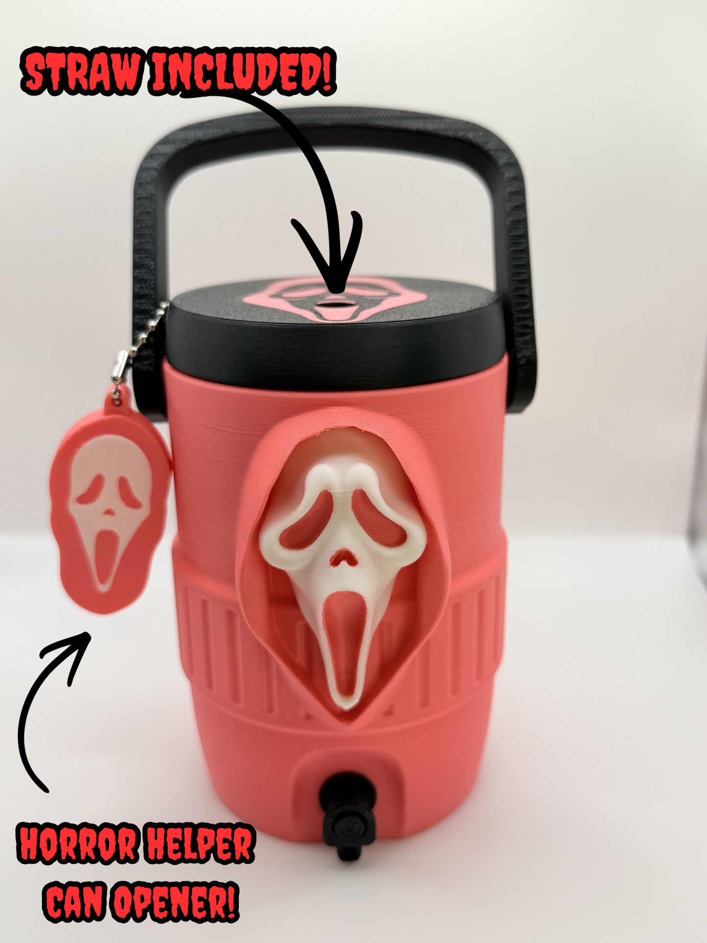 Ghostface Can Holder (Brand New Straw & Mini Horror Helper Included)