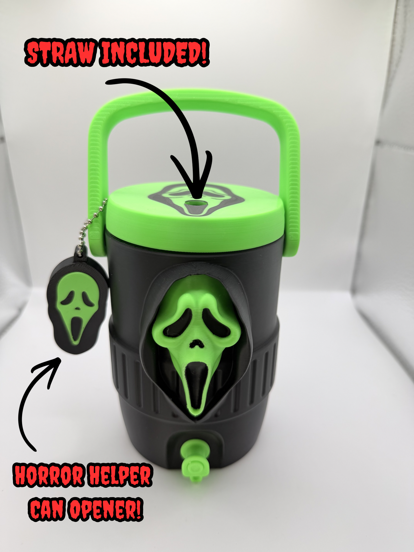 Ghostface Can Holder (Brand New Straw & Mini Horror Helper Included)