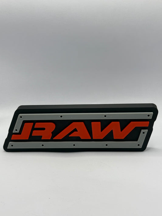 RAW 2002-2006 WWE WWF Wrestling Freestanding Display Plaque, 3D Printed Logo