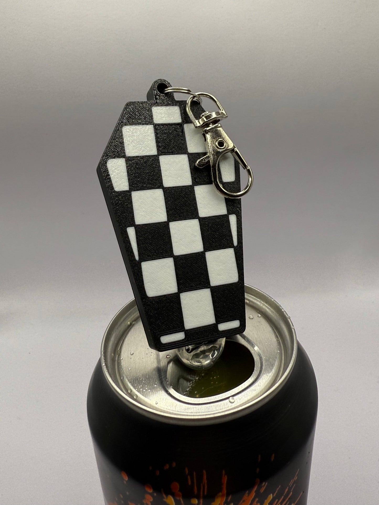 Horror Helper Checkerboard Coffin Soda Can Opener